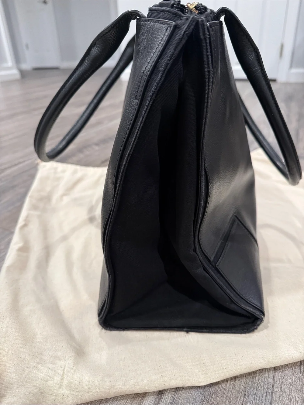 Tory Burch Ella Black Leather Tote Bag